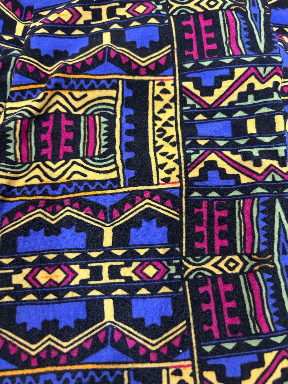 Vibrant Geometric Aztec Print LuLaRoe Leggings- Multicolor